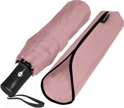 Windproof Travel Compact Umbrella-Automatic Umbrellas for Rain-Compact Folding Umbrella, Travel Umbrella Compact, Small Portable Windproof Umbrellas for Men Women Teenage.(Pink)