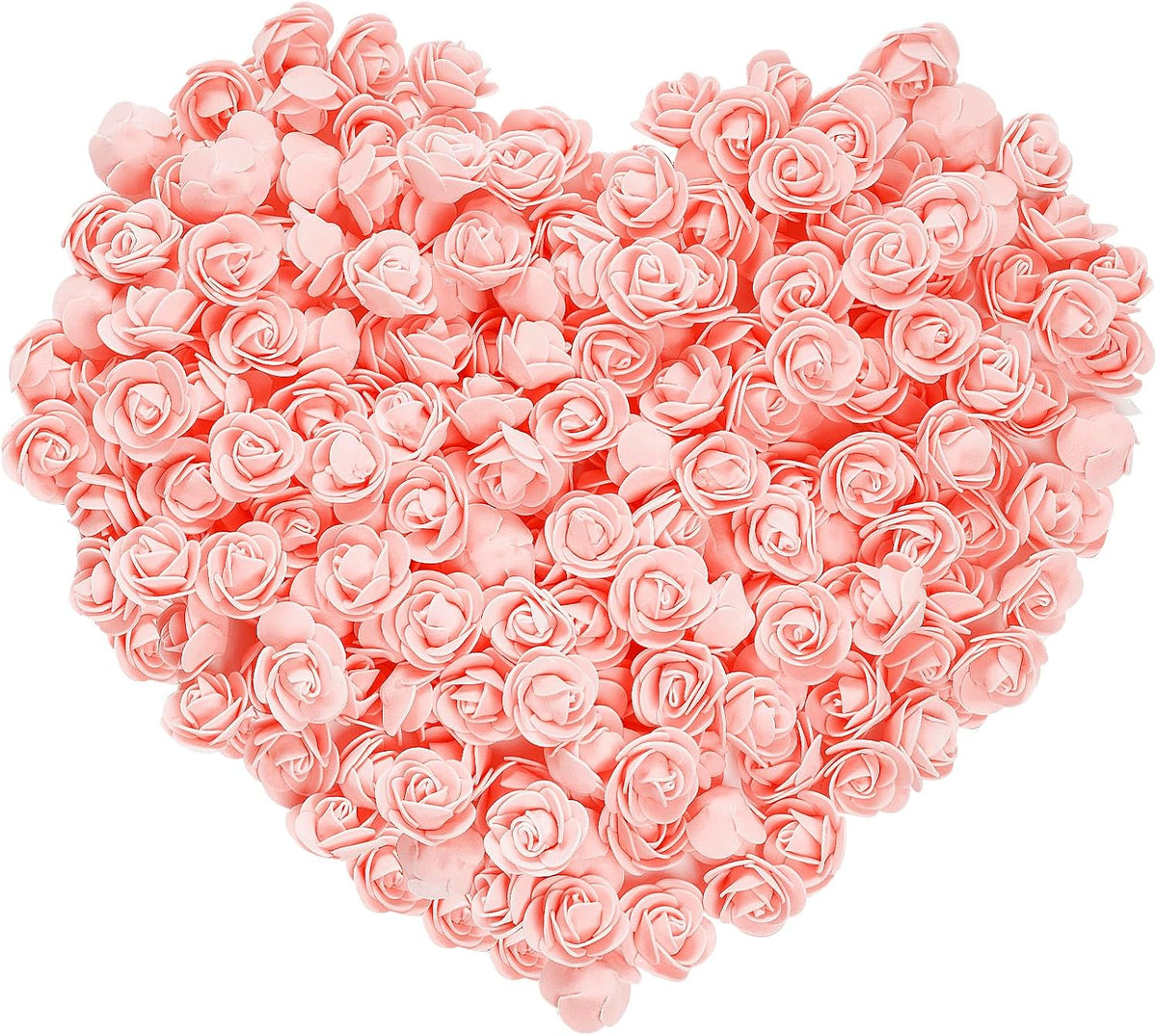 100pcs Mini Artificial Rose Artificial Fake Rose Head Mini Foam Artificial Rose Head for DIY Crafts Wedding Party Valentine's Day Bouquets Home (Peach Pink, 3.5cm/1.38inches)