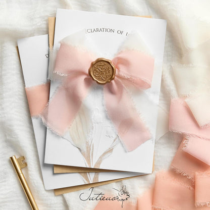 Blush Pink Chiffon Ribbon Set, 1.5 Inch x 21 Yards