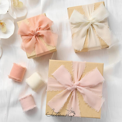 Blush Pink Chiffon Ribbon Set, 1.5 Inch x 21 Yards