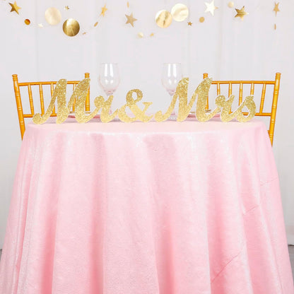 Sequin Tablecloth Round 72-Inch Pink Table Cloths Glitter Sequence Tablecloth Overlay Baby Pink Round Table Cover for Wedding/Birthday Cake Decor