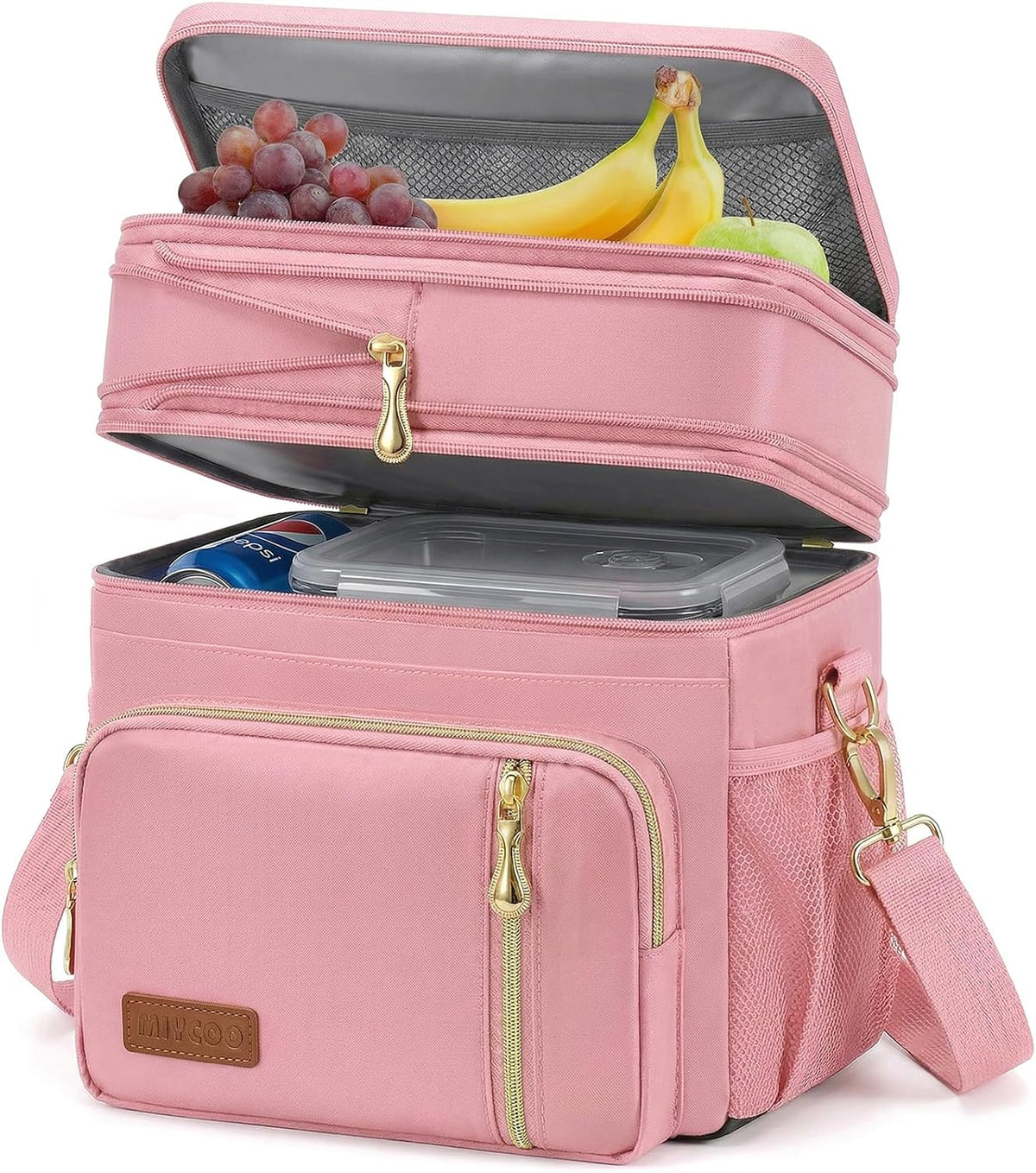 Lunch Bag for Women & Men, Expandable Double Deck Lunch Box, 15L