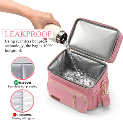 Lunch Bag for Women & Men, Expandable Double Deck Lunch Box, 15L