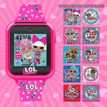 LOL Surprise Touchscreen Exclusive Pink Smartwatch for Kids – Engaging Educational Games, Step Counter, Camera, Alarm & More – Fun & Interactive Timepiece (LOL4264AZ)