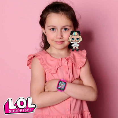 LOL Surprise Touchscreen Exclusive Pink Smartwatch for Kids – Engaging Educational Games, Step Counter, Camera, Alarm & More – Fun & Interactive Timepiece (LOL4264AZ)