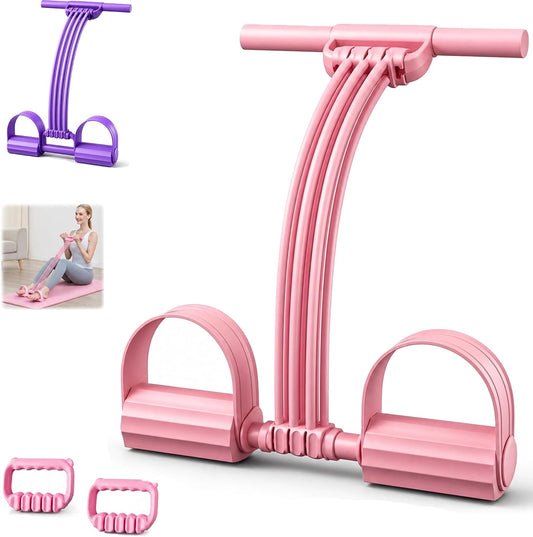 Pedal Resistance Band with Handle Upgraded 8-Tube Resistance Bands with Handles Set, 3-in-1 Multifunctional Chest Expander, Back Puller and Stretching Rope,Detachable Pedal Exerciser for Home