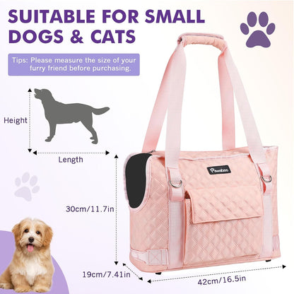 Dog Purse Carrier for Small Dogs with Pocket,Up to 11Lbs