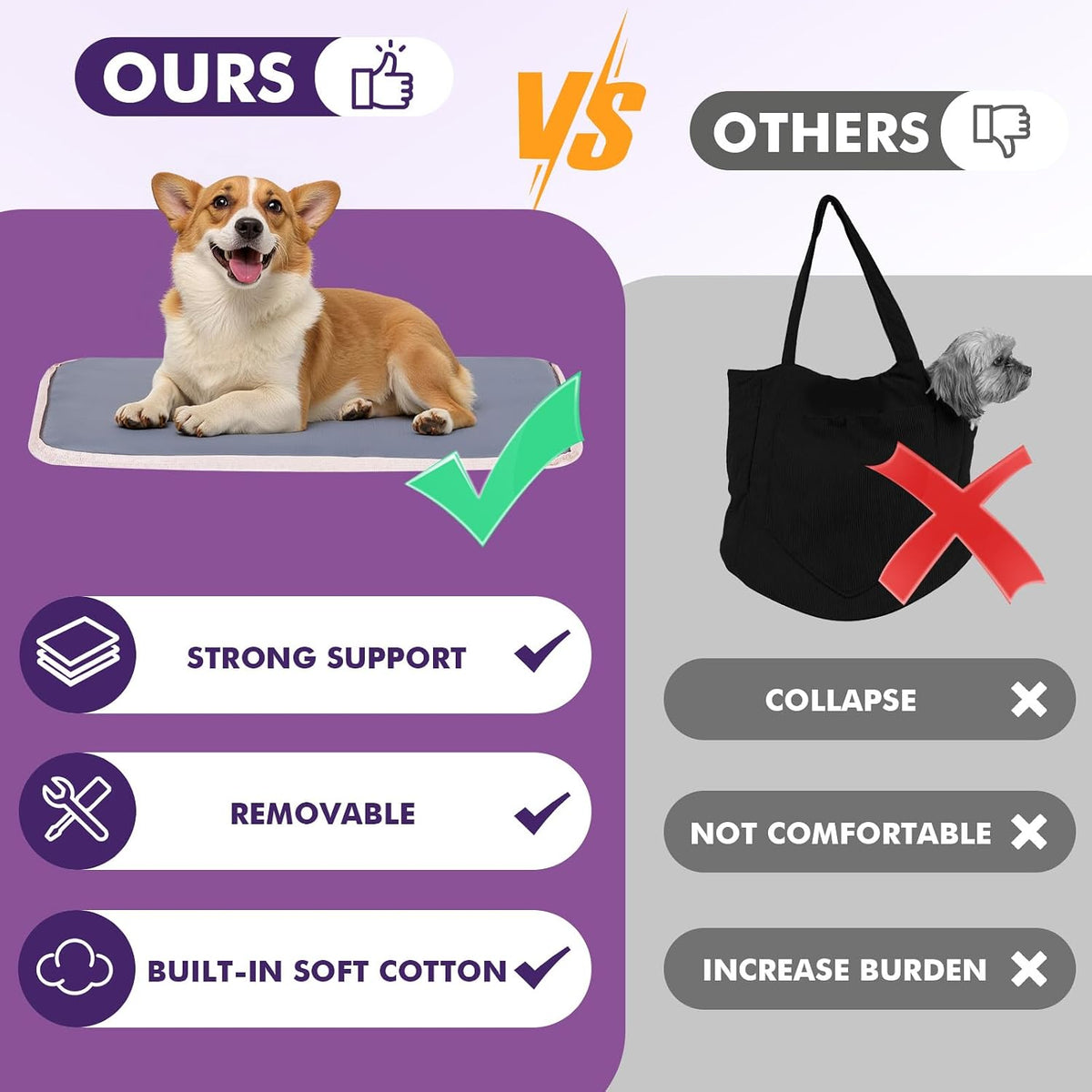 Dog Purse Carrier for Small Dogs with Pocket,Up to 11Lbs