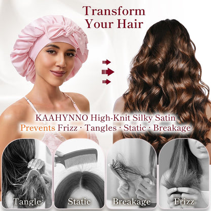 Tie Silk Bonnet Satin Curly Hair Wrap for Sleeping Women Anti Frizz