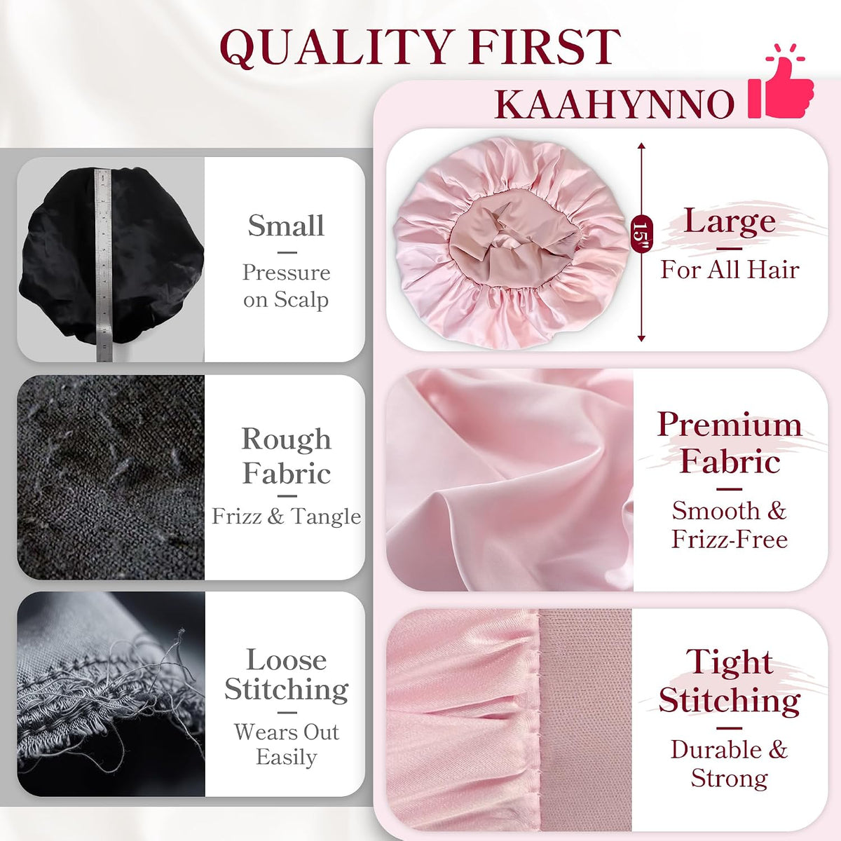 Tie Silk Bonnet Satin Curly Hair Wrap for Sleeping Women Anti Frizz
