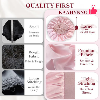 Tie Silk Bonnet Satin Curly Hair Wrap for Sleeping Women Anti Frizz