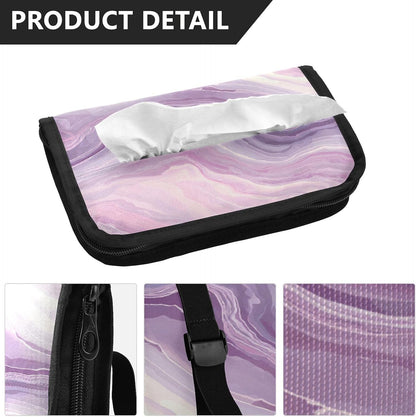 Car Tissue Holder Car Visor Organizer Tissue Box Holder for Car Sun Visor Organizer with Car Vehicle Accessories Essentials Interior for Women Men Marble Pale Purple and Pink
