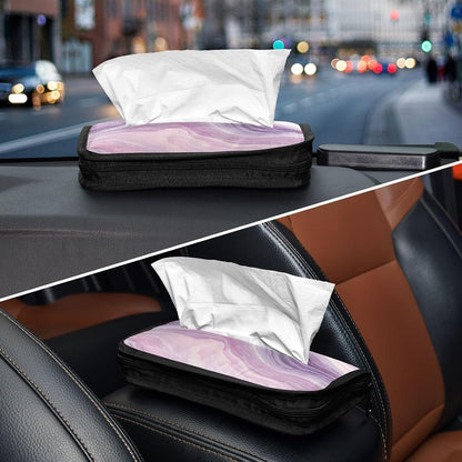 Car Tissue Holder Car Visor Organizer Tissue Box Holder for Car Sun Visor Organizer with Car Vehicle Accessories Essentials Interior for Women Men Marble Pale Purple and Pink