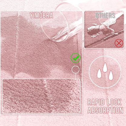 Pink Bath Mat, Super Soft Absorbent Memory Foam Bathroom Rug Non Slip, Quick Dry, Machine Washable Floor Carpet for Tub Shower, Home Decor Accessories, 24x17