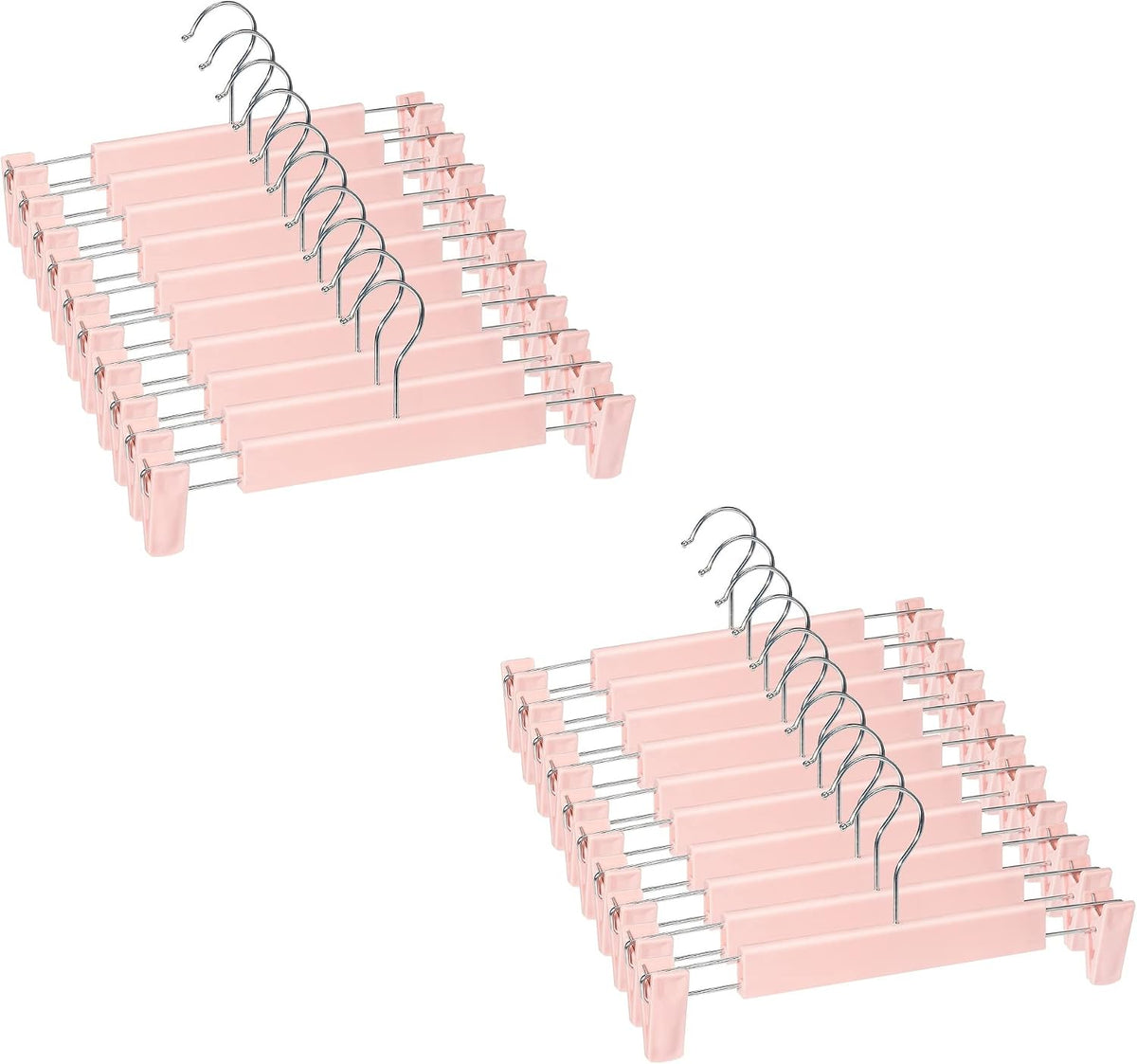 Pants Hangers with Clips, Skirt Hangers, 20 Pack, Pink