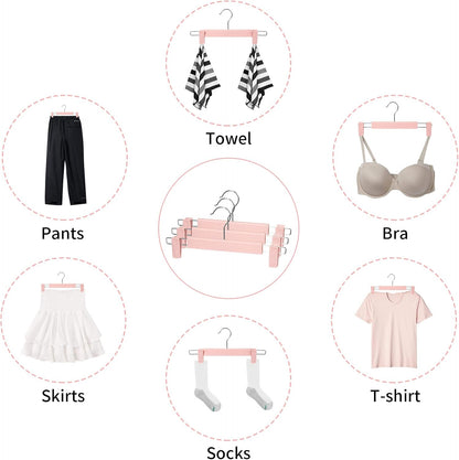 Pants Hangers with Clips, Skirt Hangers, 20 Pack, Pink