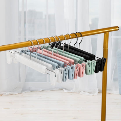 Pants Hangers with Clips, Skirt Hangers, 20 Pack, Pink