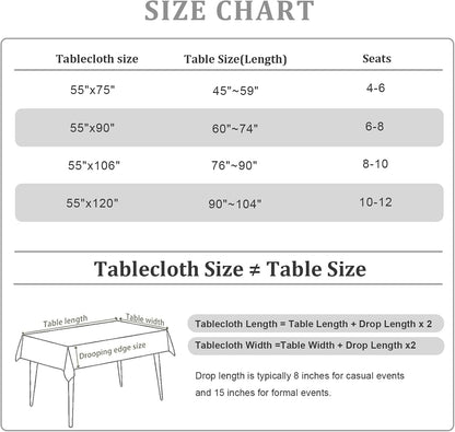 Rectangle Tablecloth 55" x 90", Spring Pink Embroidered Table Cloth with Tassels, Farmhouse Rustic Linen Style, Heavy Weight Wrinkle & Spill Resistant Table Cover for Dining Kitchen (6-8 Seats)