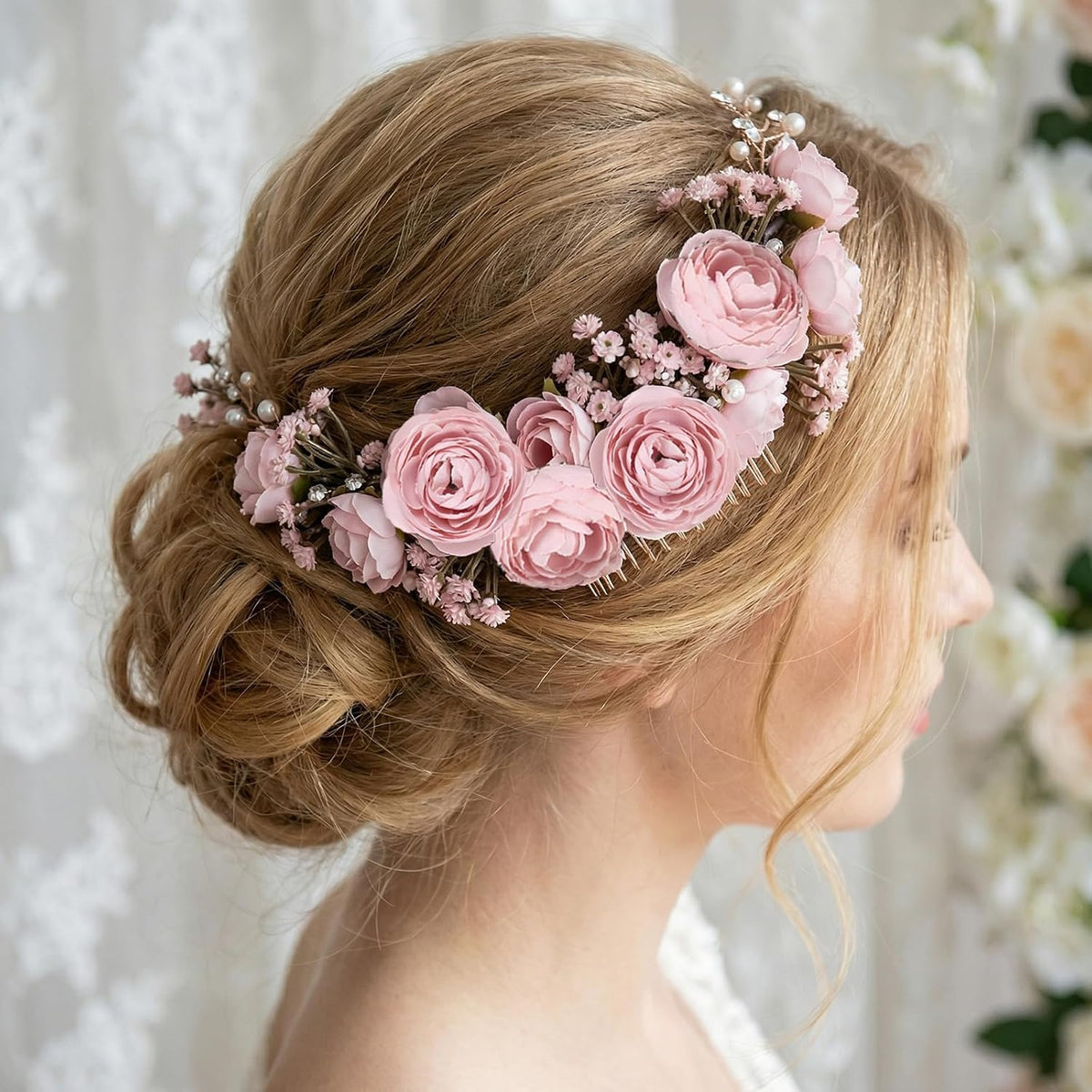 Pink Ranunculus Artificial Flowers 5 Bouquets Fake Silk Mini Ranunculus with Stems 15PCS Faux Peonies Spring Flowers for DIY Wedding Bride Shower Centerpieces Home Vase Filler Decor (Dusty Pink)