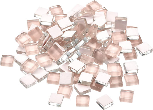 Mosaic Tiles, Micro Glass Tiny Mini Mosaic Tile DIY Hobbies Handmade Crystal Free Stone Craft Material Creativity (Light Pink Pack of 110)