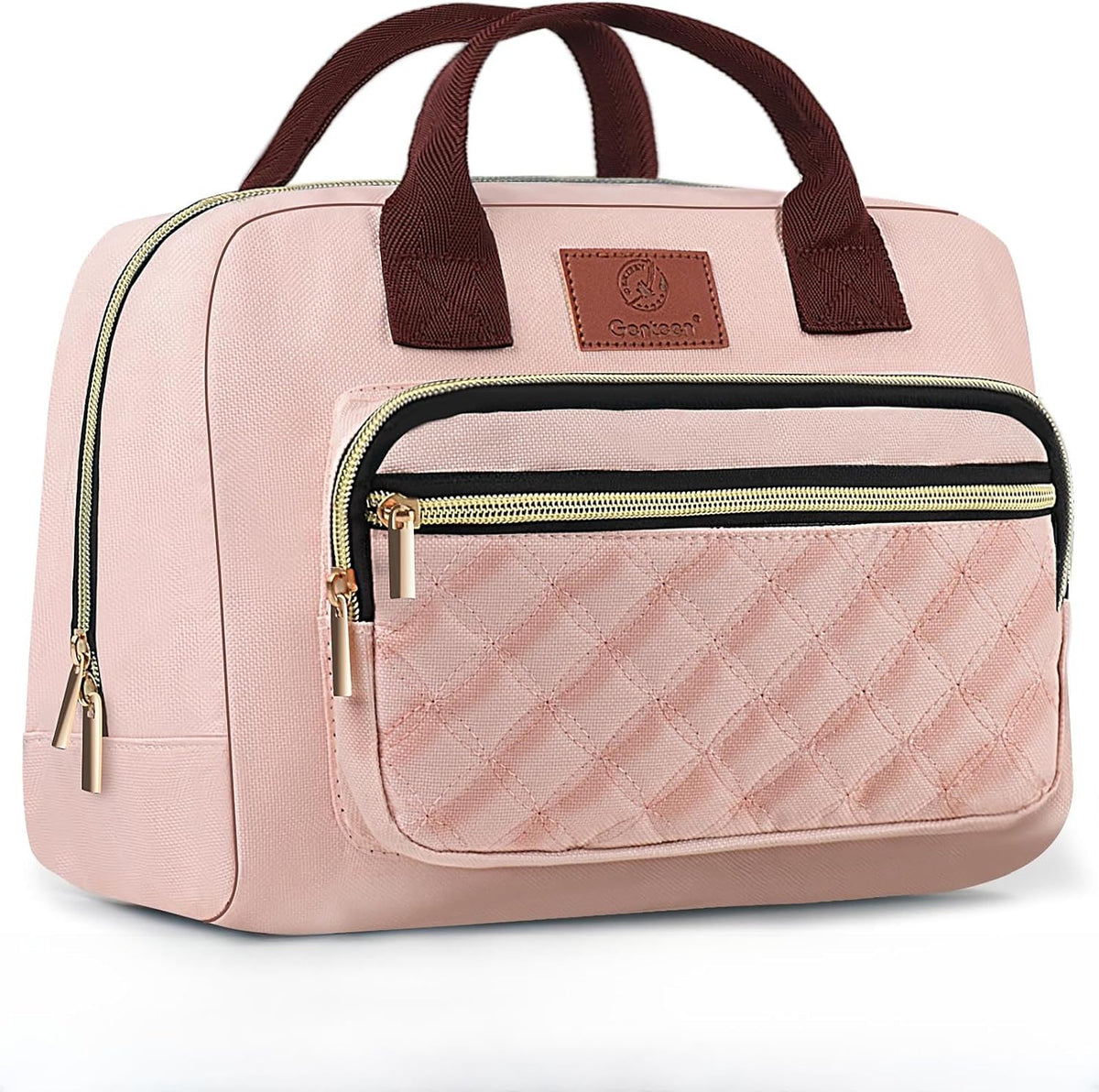 Insulated Lunch Box for Adult Women Office Work and Teen Girls School, Waterproof Leakproof Reusable Cooler Lunch Tote for Picnic Travel-Pink