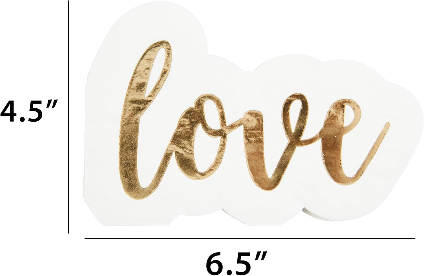 C.R. Gibson Lunch Napkin, Love - Die-Cut, Gold Foil Accents - 3-Ply, 20 Count (TW7-25537)