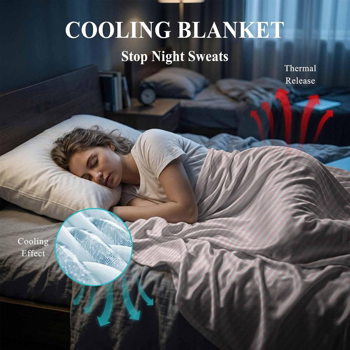 Cooling Blanket for Hot Sleepers Pink Stripe Lightweight Breathable Double Sided Summer Blanket Stripe Pink White Cooling Throw Blanket for Couch Bed Night Sweats 30"x40"
