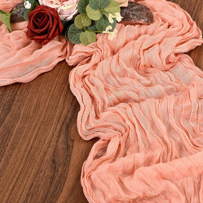 6 Pack Coral Cheesecloth Table Runner,20x120 in Table Runner