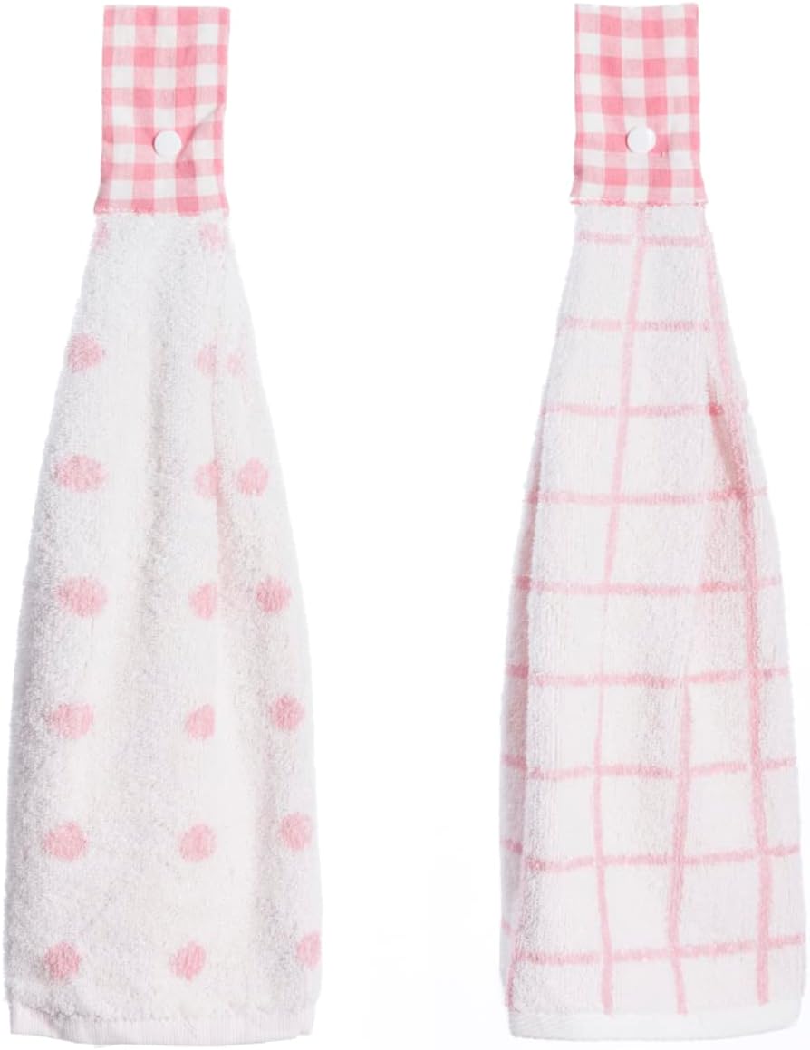 2 Pcs Kitchen Cotton Classical Striped Towel/Absorbent Towel/Hanging Towel/Hand Towel