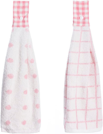 2 Pcs Kitchen Cotton Classical Striped Towel/Absorbent Towel/Hanging Towel/Hand Towel