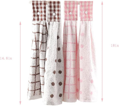 2 Pcs Kitchen Cotton Classical Striped Towel/Absorbent Towel/Hanging Towel/Hand Towel