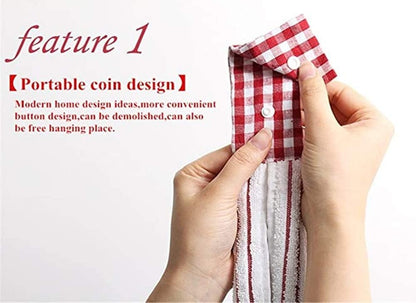 2 Pcs Kitchen Cotton Classical Striped Towel/Absorbent Towel/Hanging Towel/Hand Towel