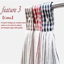 2 Pcs Kitchen Cotton Classical Striped Towel/Absorbent Towel/Hanging Towel/Hand Towel