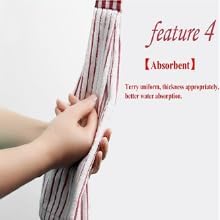2 Pcs Kitchen Cotton Classical Striped Towel/Absorbent Towel/Hanging Towel/Hand Towel