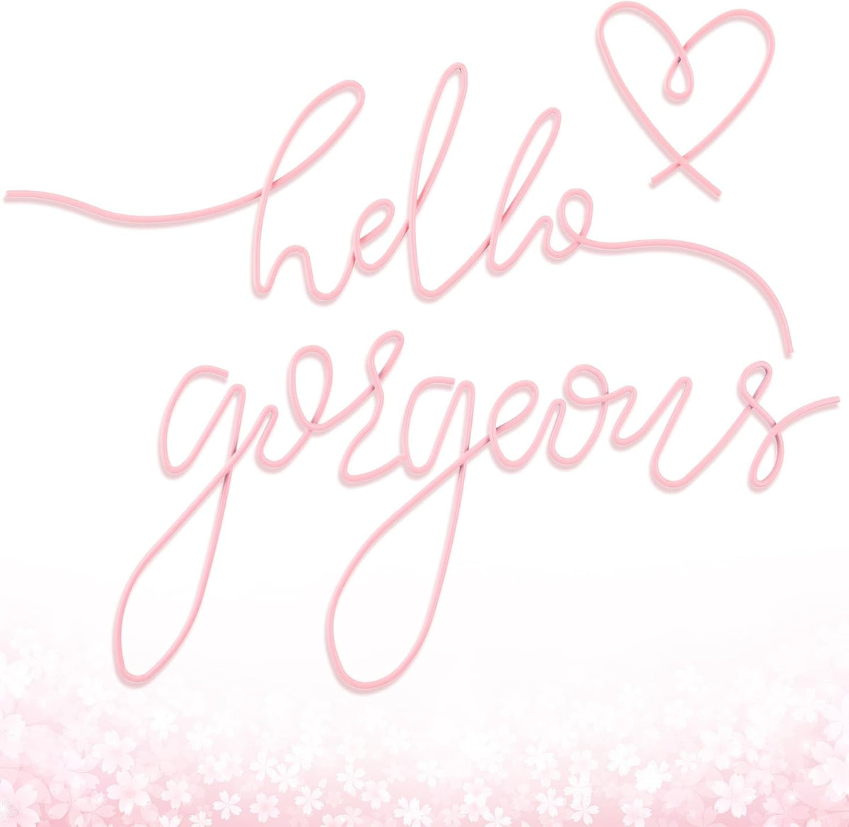 Metal Hello Gorgeous Wall Art Minimalist Wall Decor,Light Pink,Classic
