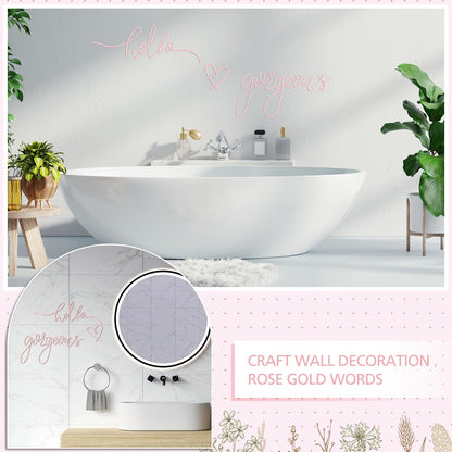 Metal Hello Gorgeous Wall Art Minimalist Wall Decor,Light Pink,Classic