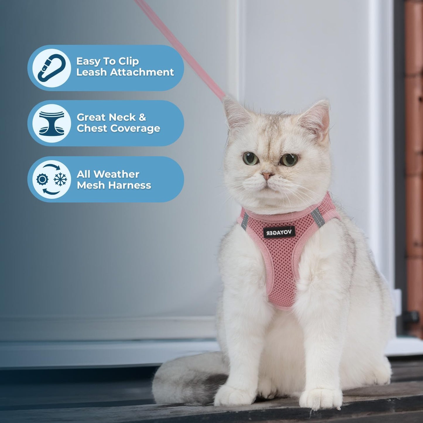 Voyager Step-in Pet Harness - All Weather Mesh, Adjustable Step in Harness for Cats and Dogs by Best Pet Supplies - 307S Pink, S