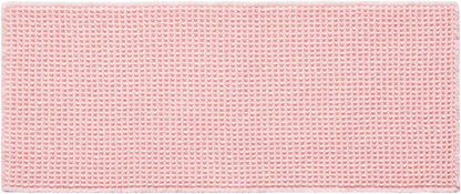 Waffle Runner Bath Mat - Long Bathroom Rugs Non Slip Washable, Ultra Soft Super Absorbent Quick Dry Boho Farmhouse Bathroom Decor, 24" x 72", Light Peachy Pink