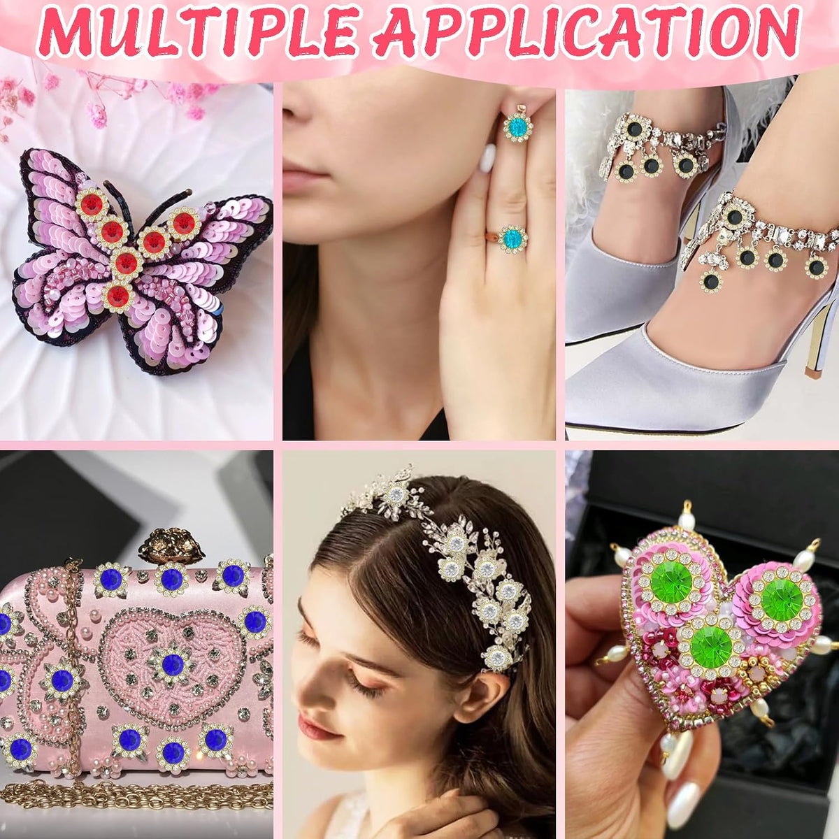120 Pcs 12mm Sunflower Sew on Rhinestones Crystal Glass Gems, Metal Claw Rhinestones Jewels for Crafts, Glitter Gemstones for Clothes Shoes Cap Earring Belt Sewing Accessories(07 Light Pink)