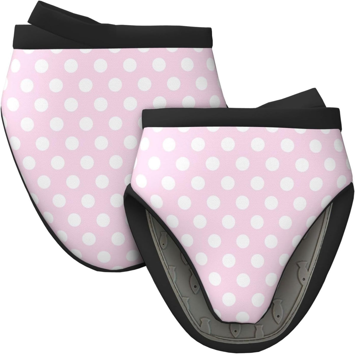 2PCS Mini Silicone Oven Mitts, Light Pink Polka Dot Print A Oven Mitts Heat Resistant, Pot Holders for Kitchen Cooking & Baking Gloves