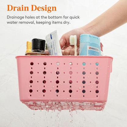 Portable Shower Caddy, Plastic Basket Organizer, Pink, 1 Pack