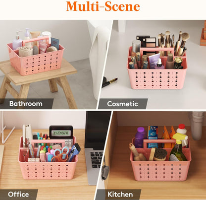 Portable Shower Caddy, Plastic Basket Organizer, Pink, 1 Pack