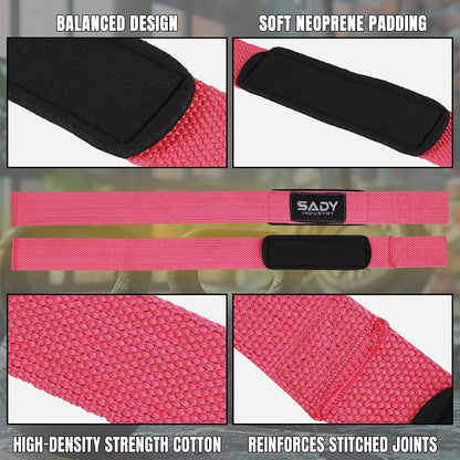 Lifting Wrist Straps for Weightlifting, Weight Lifting Straps Gym Power Workouts Lifting Straps Padded Cotton Men Women Supportive Lift Deadlift Strap