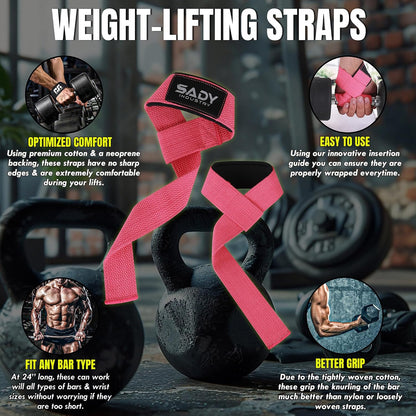 Lifting Wrist Straps for Weightlifting, Weight Lifting Straps Gym Power Workouts Lifting Straps Padded Cotton Men Women Supportive Lift Deadlift Strap