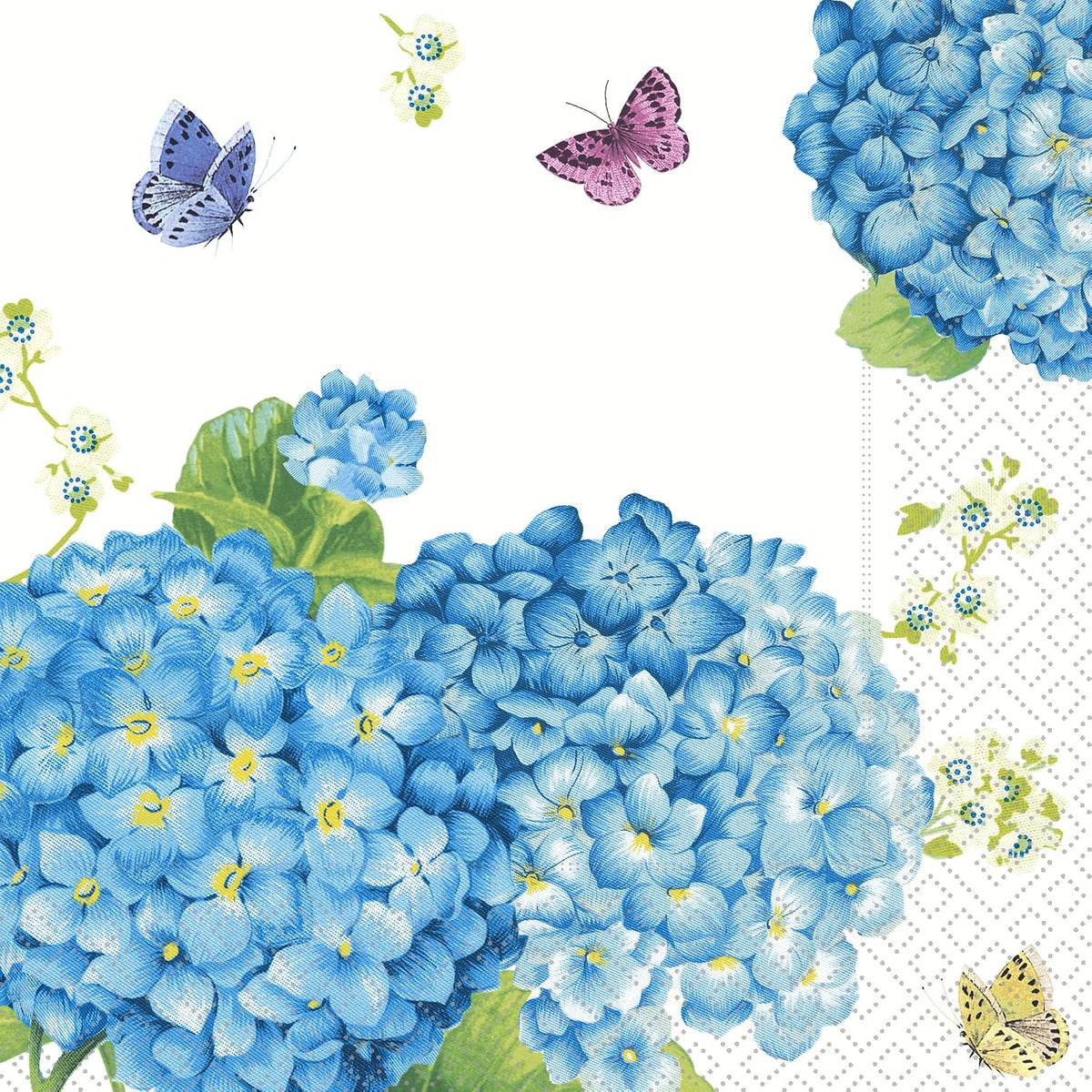 IHR Ideal Home Range Cocktail Napkins Disposable 3-Ply Paper Party Napkin Pack, 5" x 5", Hortensia, 20-Count