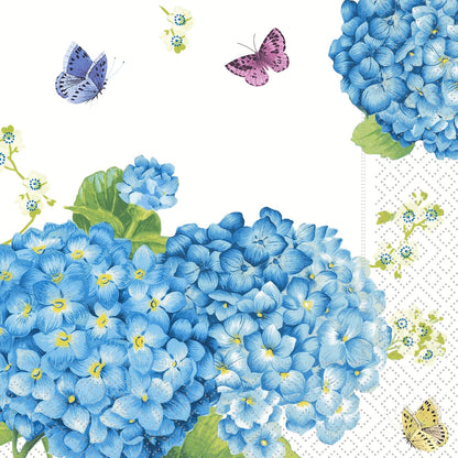 IHR Ideal Home Range Cocktail Napkins Disposable 3-Ply Paper Party Napkin Pack, 5" x 5", Hortensia, 20-Count