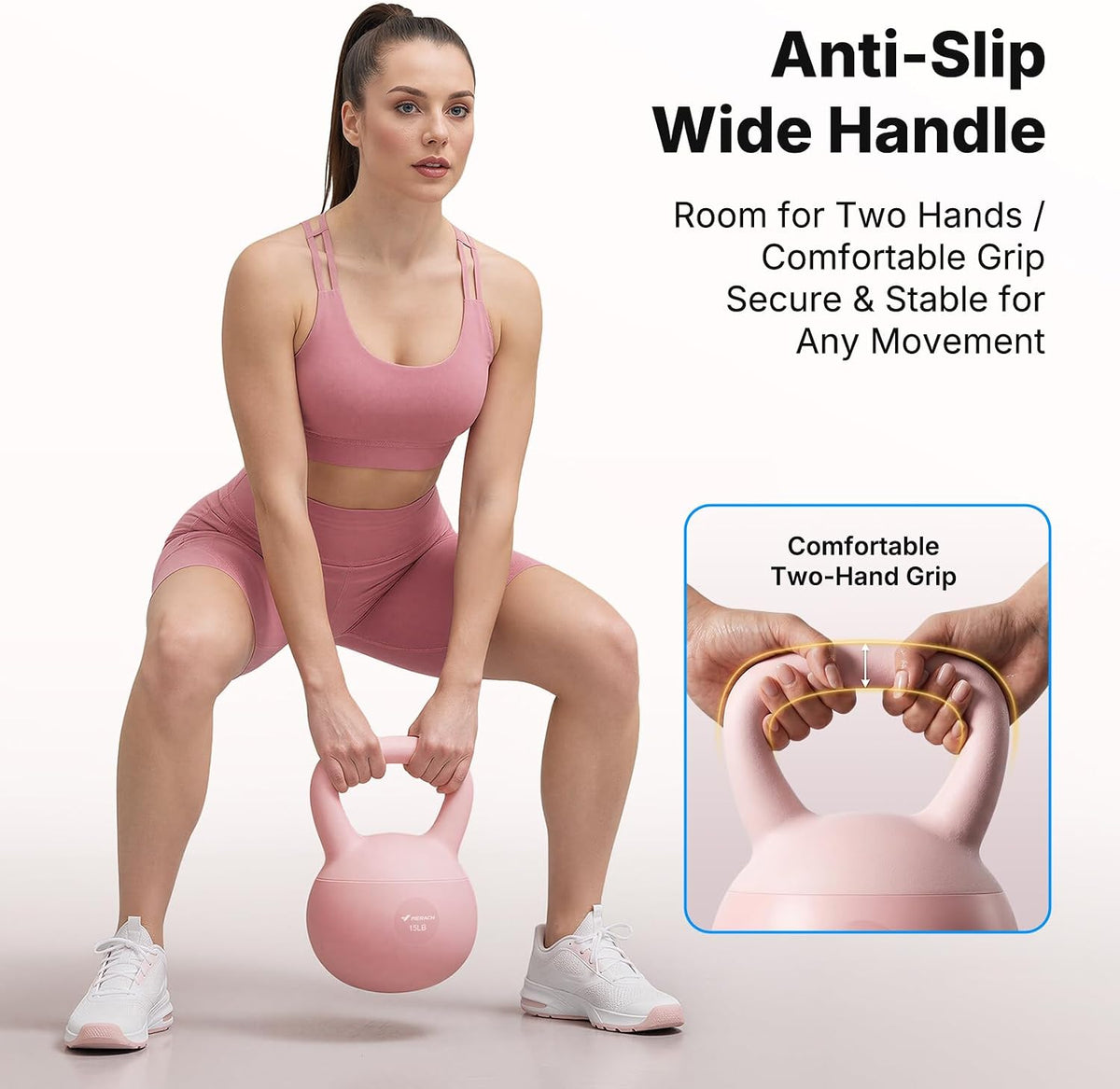 MERACH Soft Kettlebells 15/25 LB Shock-Absorbing Cushioned Base Anti-Slip