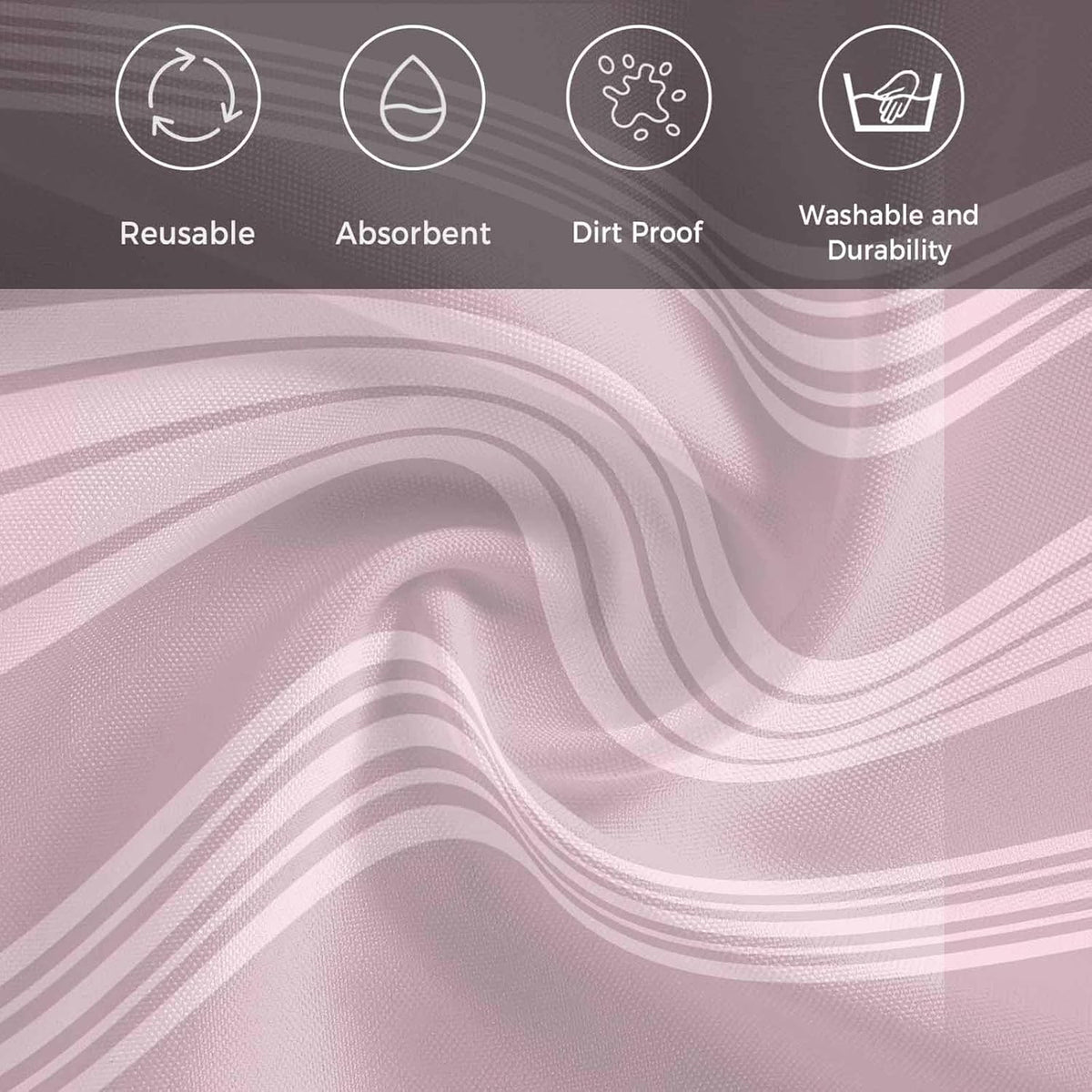 Modern Minimalist Lines Cloth Napkins Set of 6, Holiday Napkins for Baby Shower, Pink Lines Stripes Pattern Washable Reusable Dinner Napkin for Cocktail Wedding Party, 20 x 20 Inch