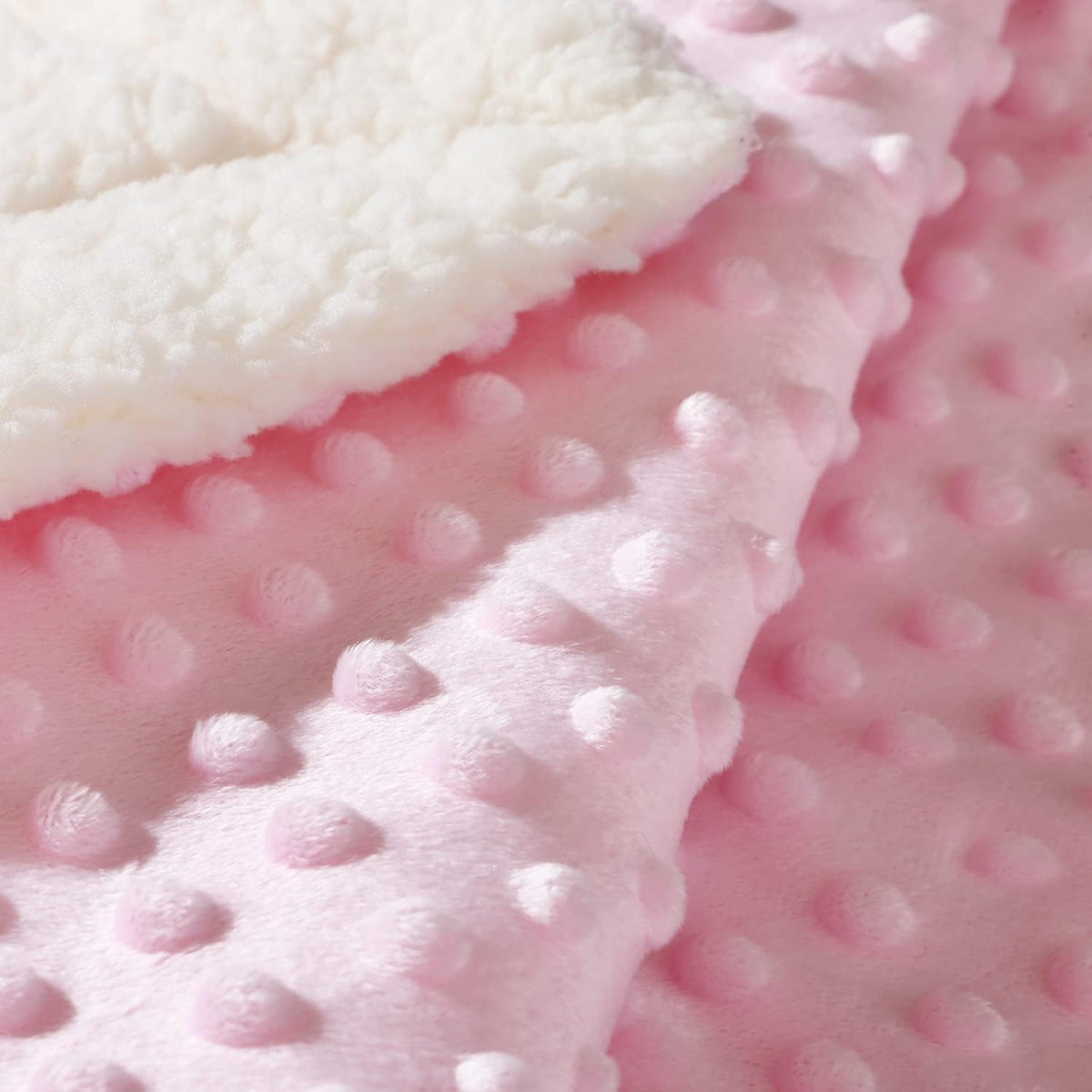 Cozy Soft and Warm Sherpa Baby Blanket for Infant Toddler's Crib Cot Stroller Gift for Baby Girls All Season Use(30"X40" Pink Dot)