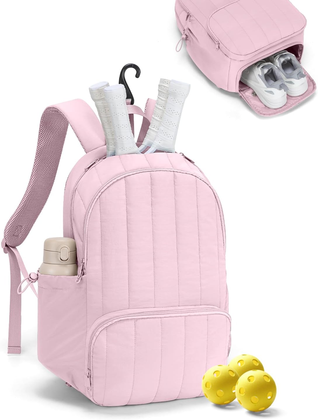 Pickleball Bag, Pickleball Backpack with Shoe Compartment and Paddle Slots